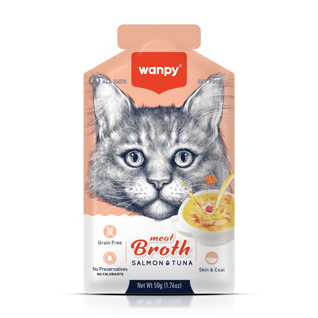 Truly Wanpy Petisco Sopa para Gatos Sabor Salmão e Atum 50g em Oferta na Shopee