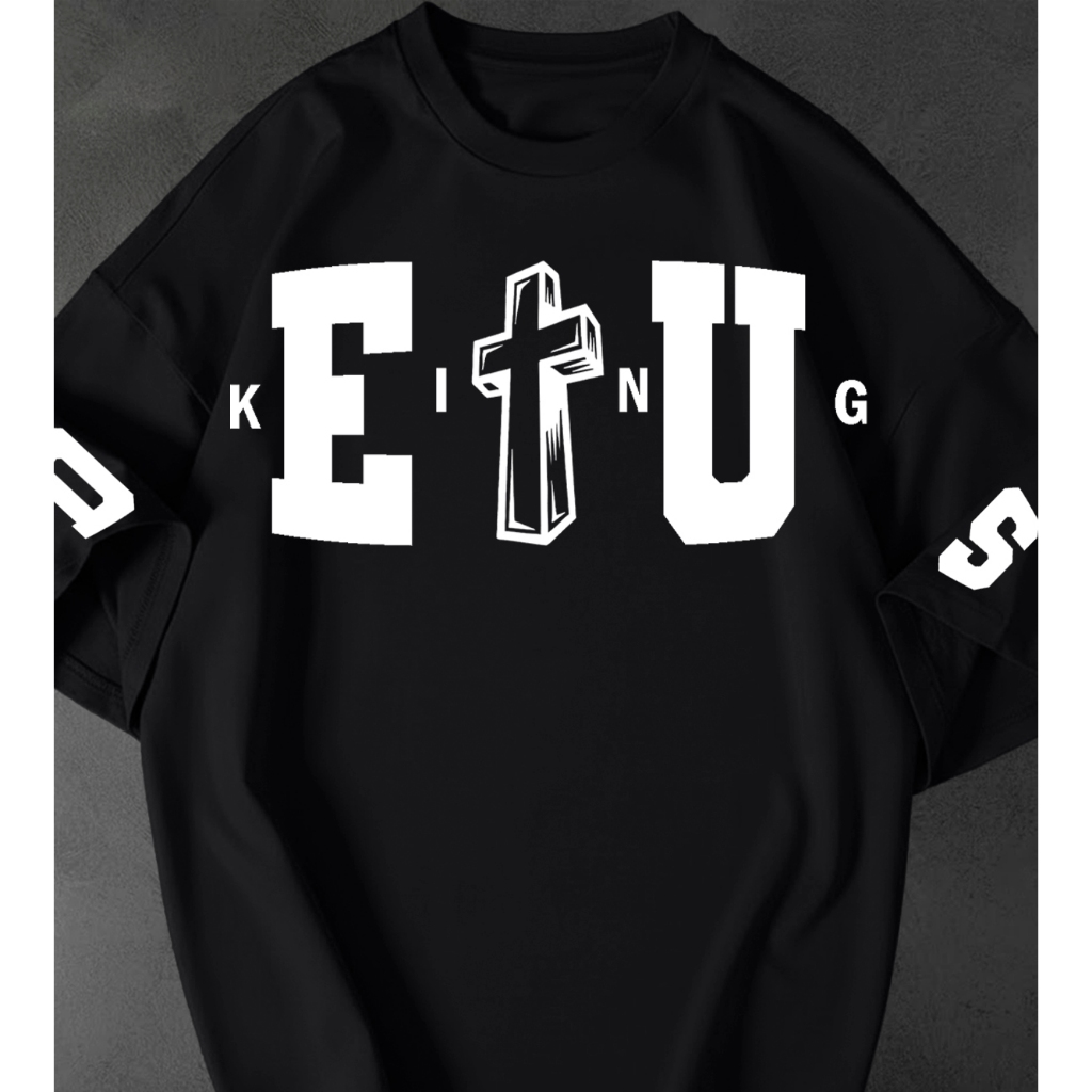 Camisetão Feminina King Cruz Deus Gospel Cristã Estampada Manga Streetwear Oversized Camiseta Tshirt