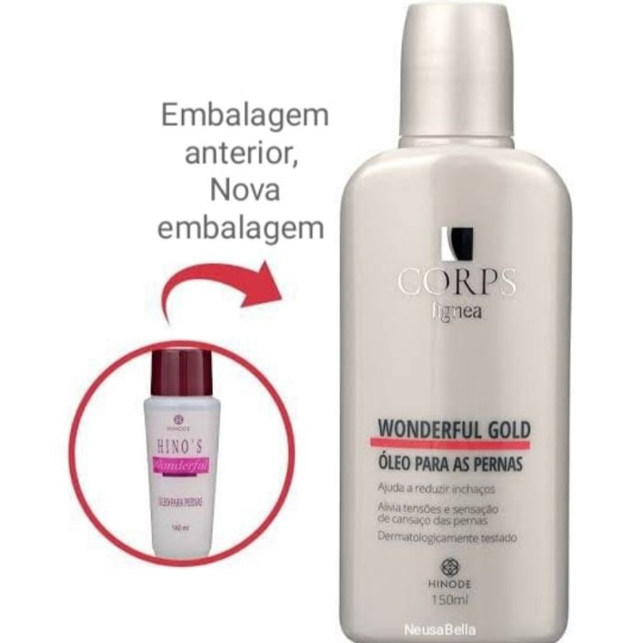 Óleo de Massagem Para As Pernas Wonderful Gold Corps Lígnea 150ml Hinode