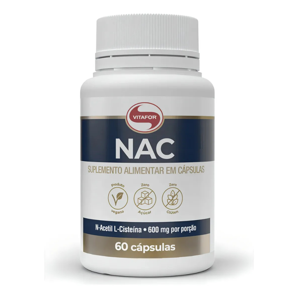 Vitafor NAC Cápsulas 60x600mg - Suporte à Saúde Respiratória e Sistema Imunológico em Oferta na Shopee