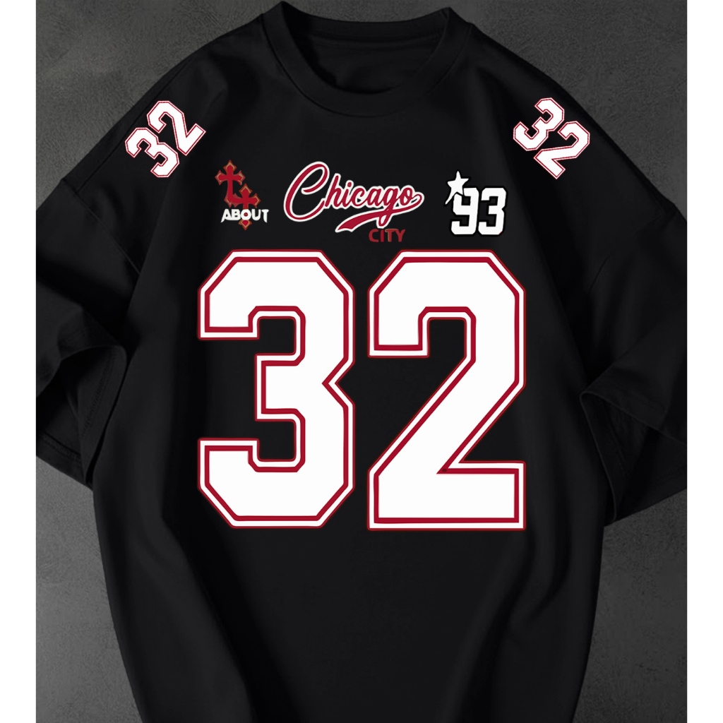 Camisetão Feminina Chicago City 32 Estampada Streetwear Oversized Estilosa Algodão Camiseta Tshirt