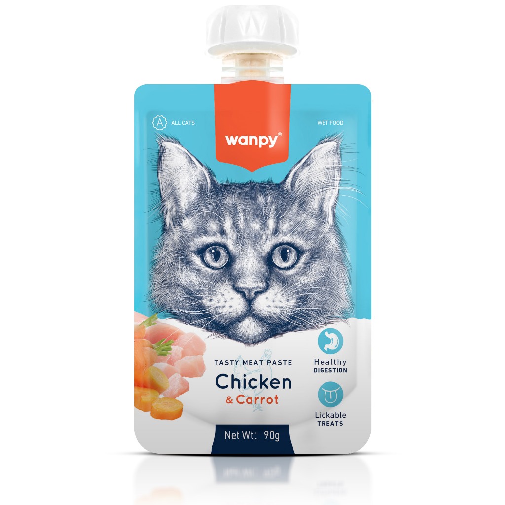 Truly Wanpy Petisco Creamy para Gatos Sabor Frango e Cenoura 90g em Oferta na Shopee