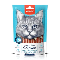 Truly Wanpy Petisco para Gatos Mini Tiras de Frango e Peixe 80g