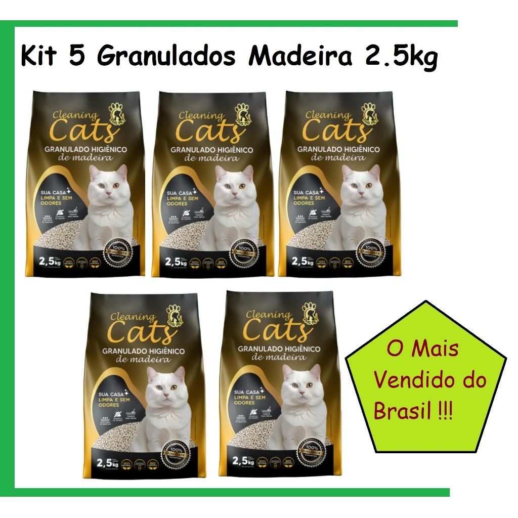 Granulados Madeira Biodegradável kit 5 x 2.5kg cada em Oferta na Shopee