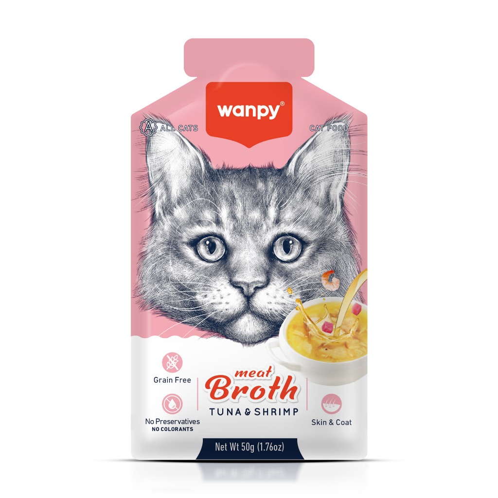 Truly Wanpy Petisco Sopa para Gatos Sabor Atum e Camarão 50g em Oferta na Shopee