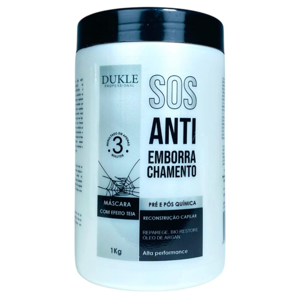 Máscara SOS Antiemborrachamento Para Cabelos Elásticos e danificado 1Kg Dukle Profissional