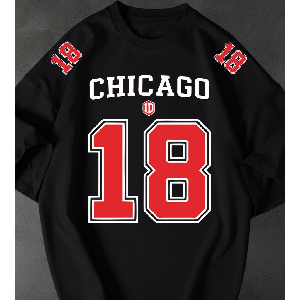 Camisetão Feminina Chicago 18 Estampada Streetwear Oversized Estilosa Urbana Algodão Camiseta Tshirt
