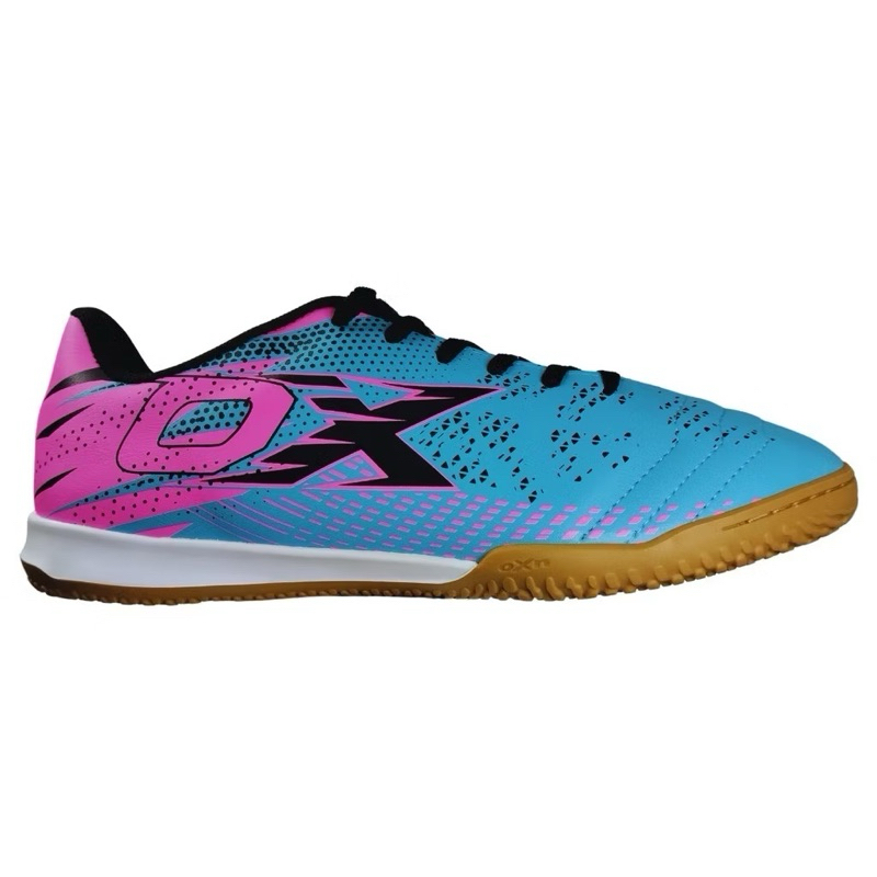 LINDA CHUTEIRA FUTSAL INDOOR OXN DYNAMIC 4 X-PRO PVC ADULTO - CIANO/PINK/PRETO