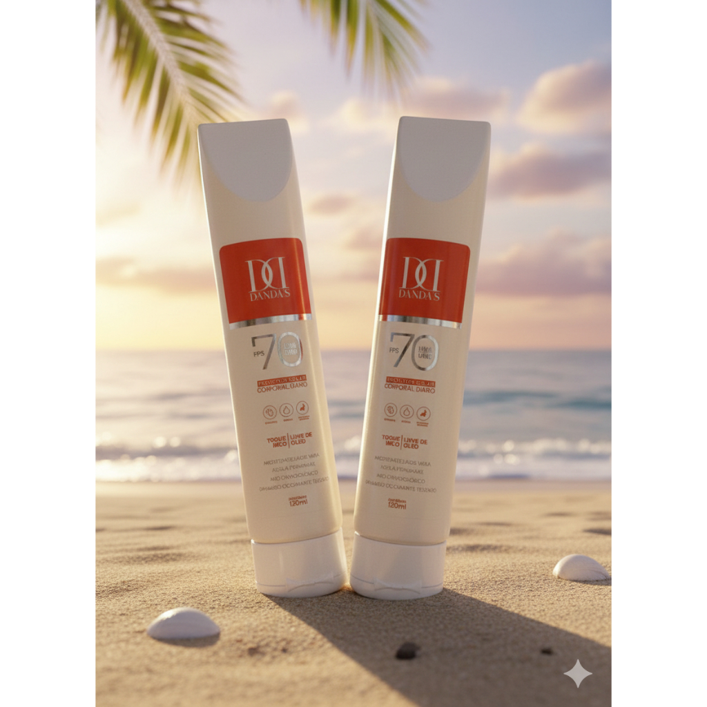 Kit 2 Dandas Protetor Solar 70 Fps 150 ml com toque seco