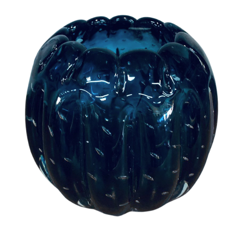 Murano centro de mesa decorativo azul.