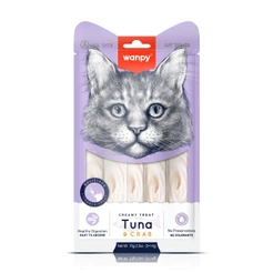 Truly Wanpy Petisco Creamy para Gatos Sabor Atum e Carangueijo 70g