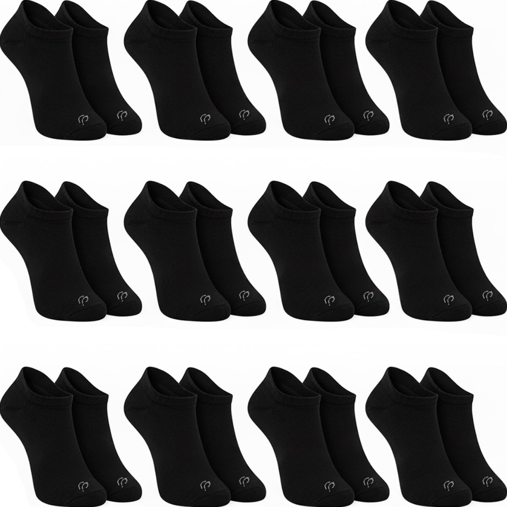Kit 12 Pares Meias Sapatilha Soquete Invisível Rafa Parize Masculina Feminina Cano Baixo Unissex