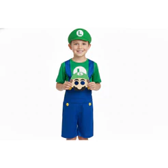 Fantasia Roupa Infantil Super Luigi Luidi Com Máscara