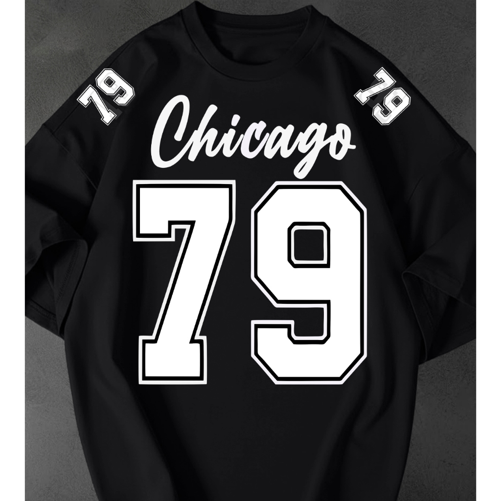 Camisetão Feminina Chicago 79 Estampada Streetwear Oversized Estilosa Urbana Algodão Camiseta Tshirt