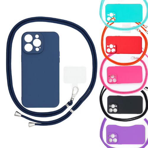 Capinha Case com Cordão Alça para iPhone 11 12 13 14 15 16 Pro Max Celular