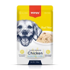 Truly Wanpy Petisco Sachê para Cães Sabor Frango e Fígado de Frango 100g