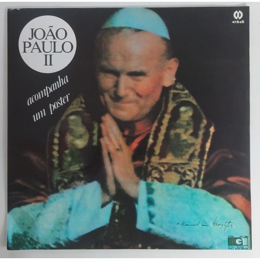 Disco Vinil LP - Autointitulado de João Paulo II, 1979 - gravadora CID - acompanha um poster