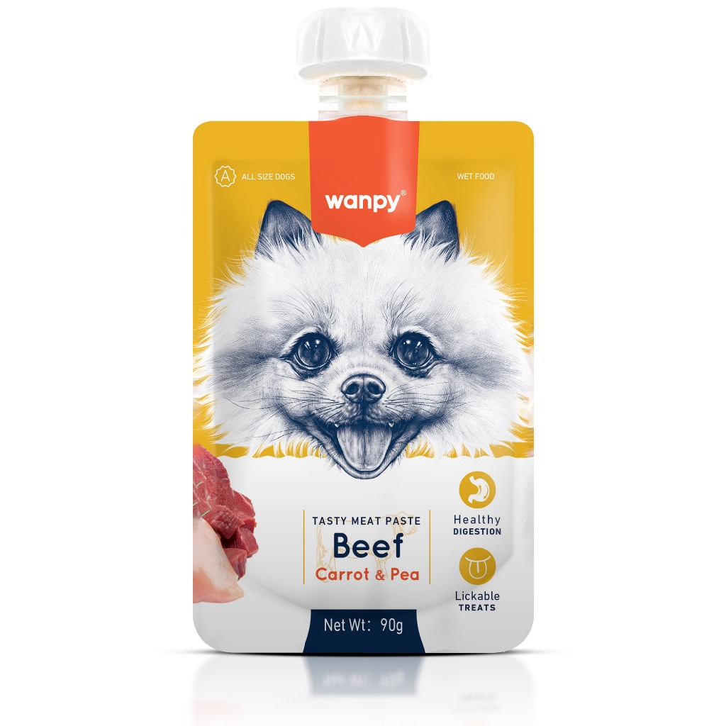 Truly Wanpy Petisco Creamy Sachê para Cães Sabor Carne e Cenoura 90g em Oferta na Shopee
