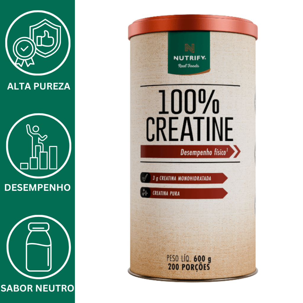 CREATINA MONOHIDRATADA 100% CREATINE LATA 600G - NUTRIFY