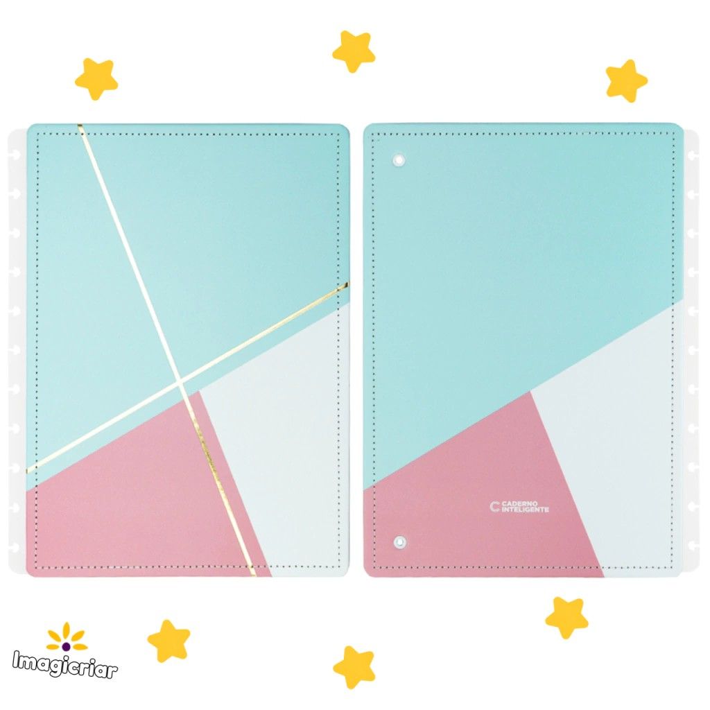 Capa e Contracapa Acqua Glam para Caderno Inteligente | Tamanho  A5, Médio ou Grande | Turquesa, Rosa, Branco