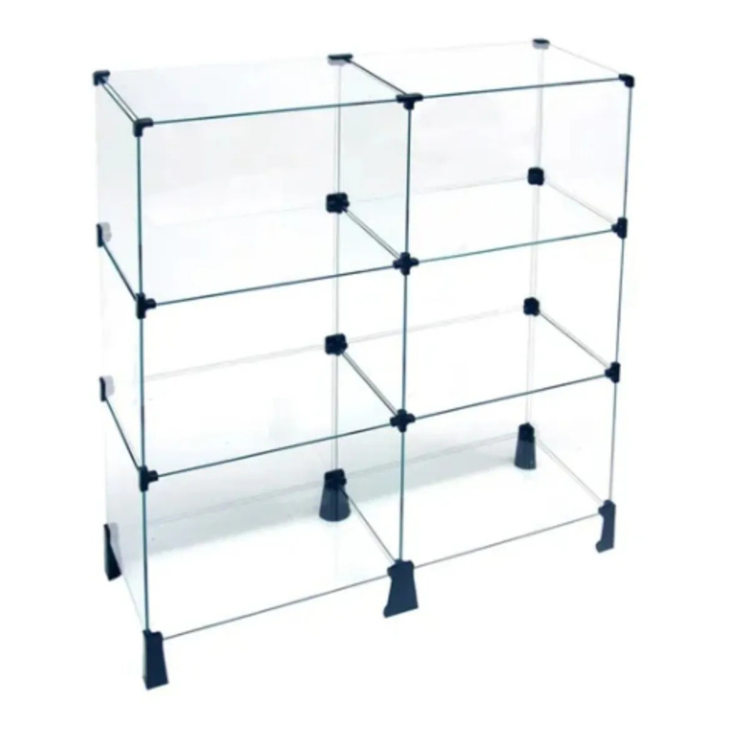 Balcão Vitrine De Atendimento Em Vidro 6 Nichos 30x40