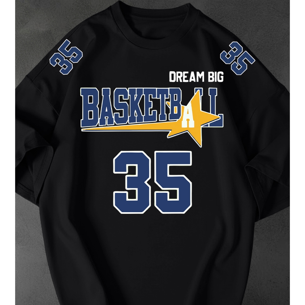 Camisetão Feminina Basketball 35 Estampada Streetwear Oversized Estilosa Rua Algodão Camiseta Tshirt