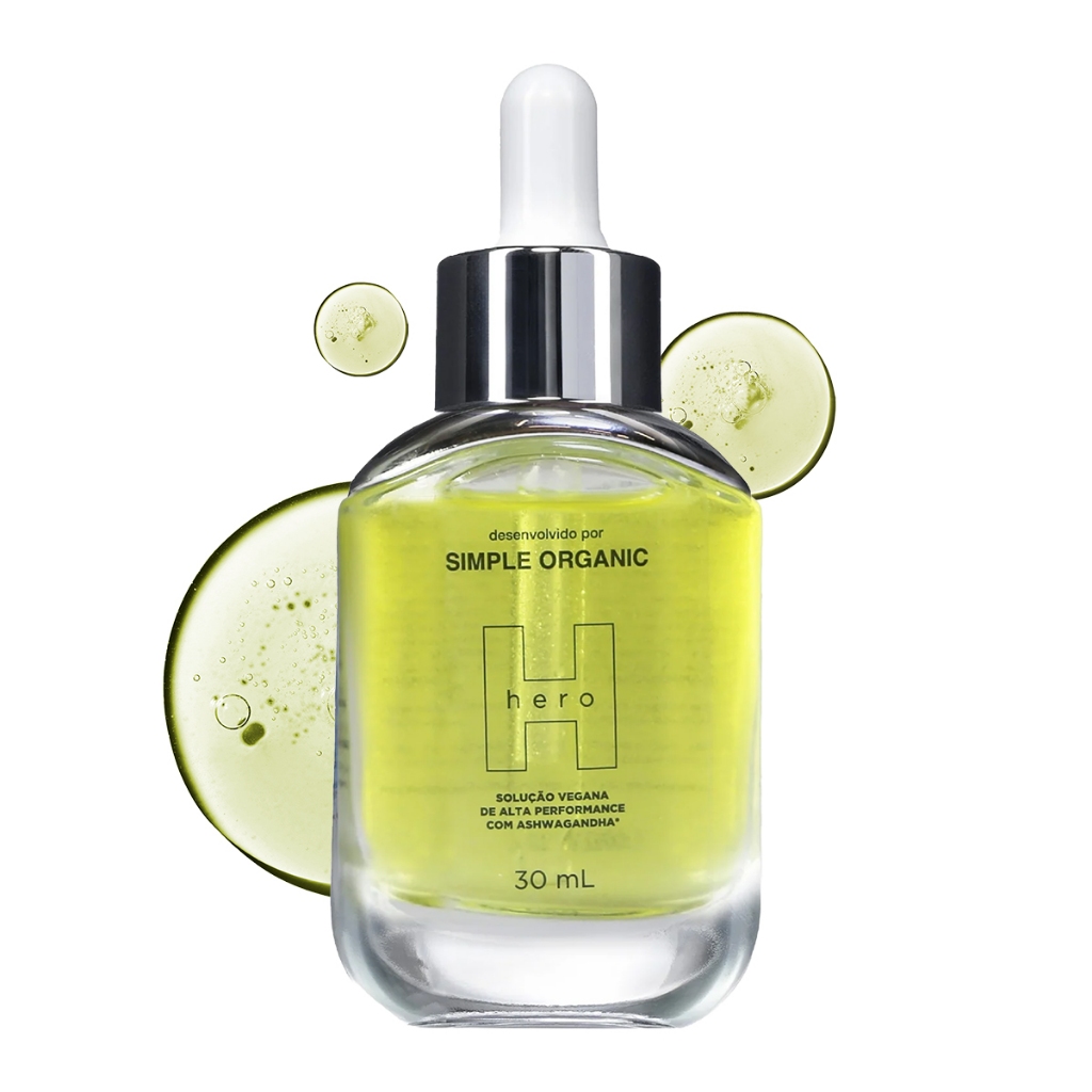 Sérum Hero Solução Ashwagandha Facial 30ml Simple Organic em Oferta na Shopee