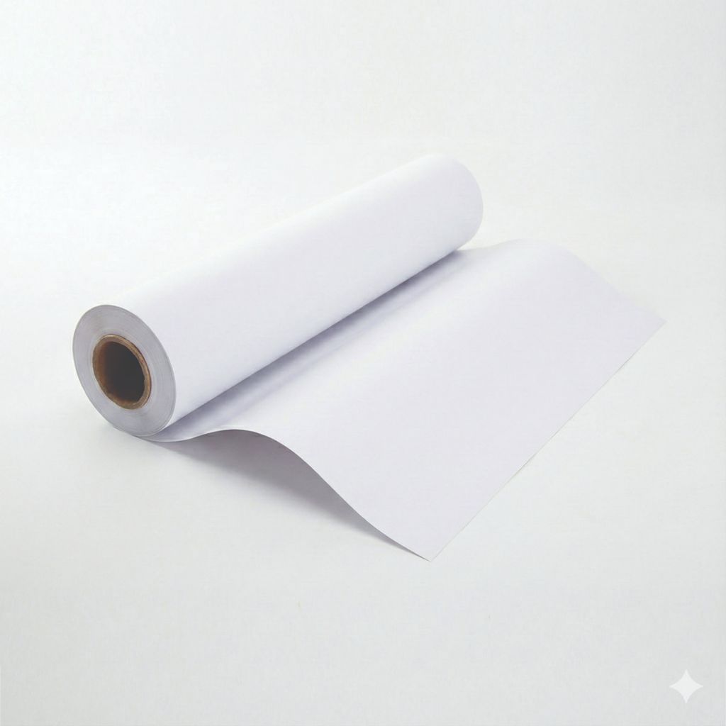 Rolo de Papel de Desenho Branco de 49cm x10m p/ Pintura Cavalete Quadro de Avisos Embalagem Presente