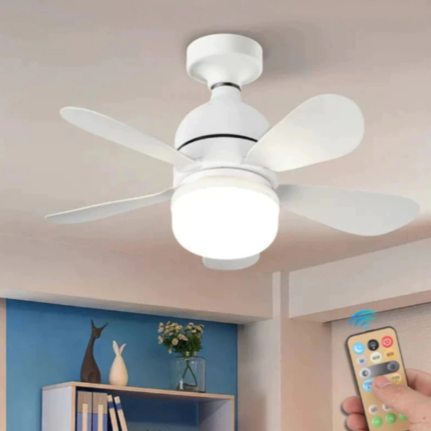 Ventilador de teto Com Luz para Pequenos Espaços (6 Hélices) Controle Remoto Bivolt LED 110V-220V