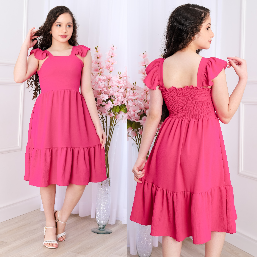 vestido curto regata infanto juvenil em Oferta na Shopee