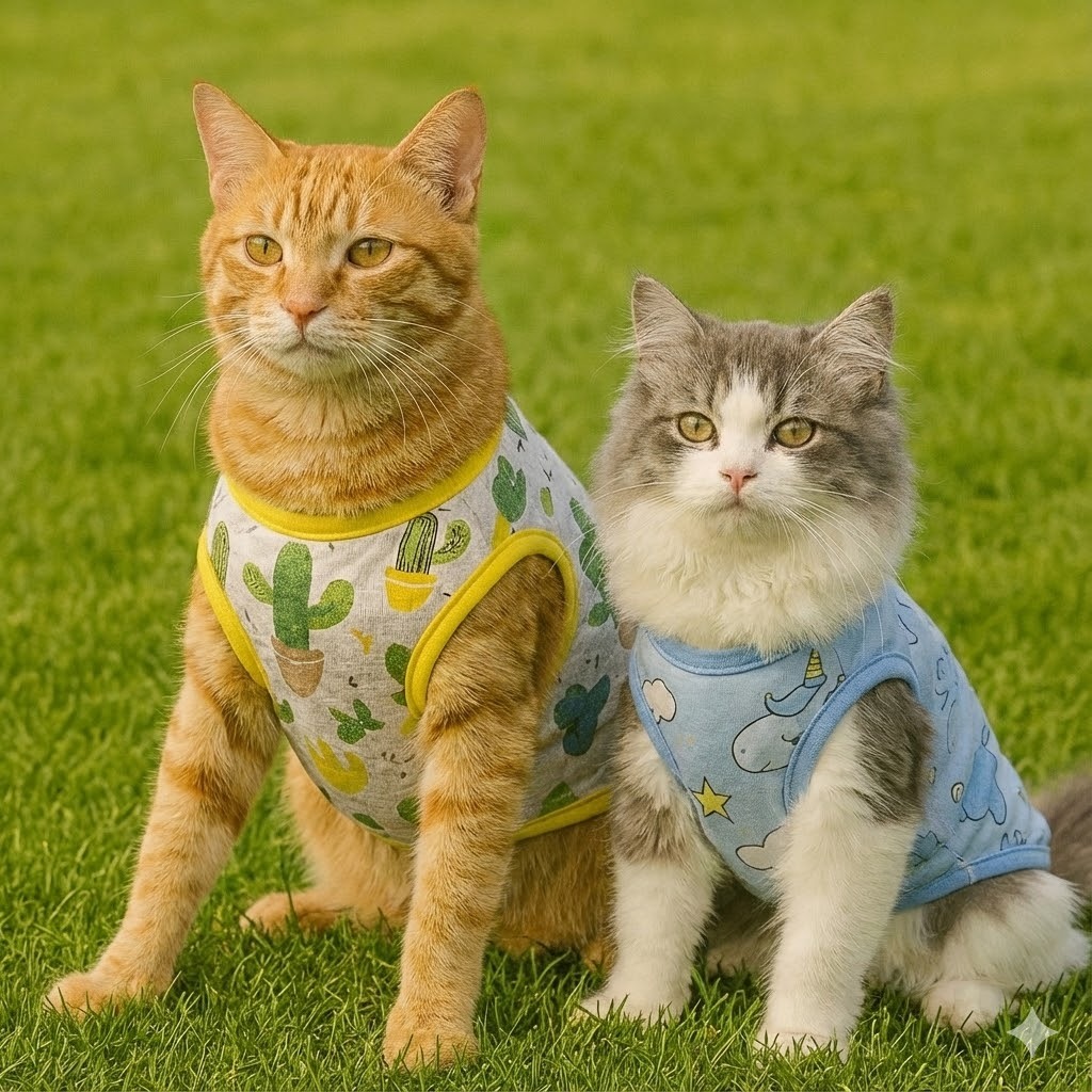 Roupa Pijama de Verão Estampada Para Gatos - Colorida - Diversos Tamanhos - Verão e Primavera em Oferta na Shopee