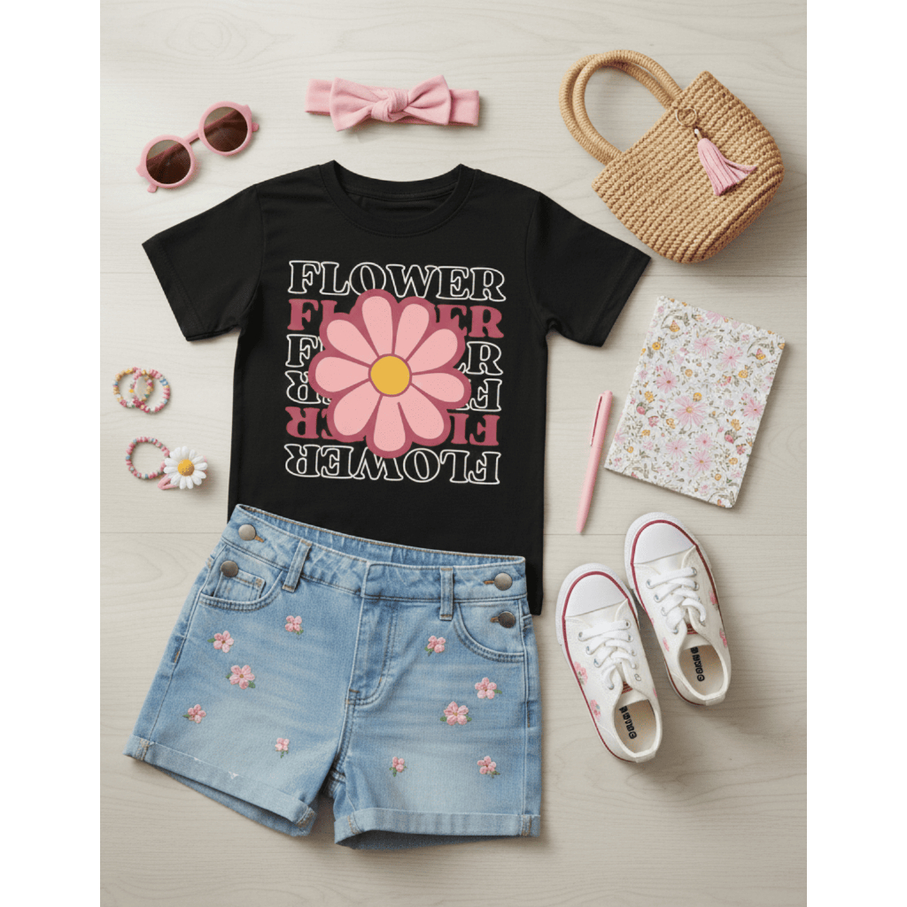 Camiseta Infantil e Juvenil para Meninas T-shirt Estampada Camisa de Manga Curta Estampa para Meninas Pré-Adolecentes