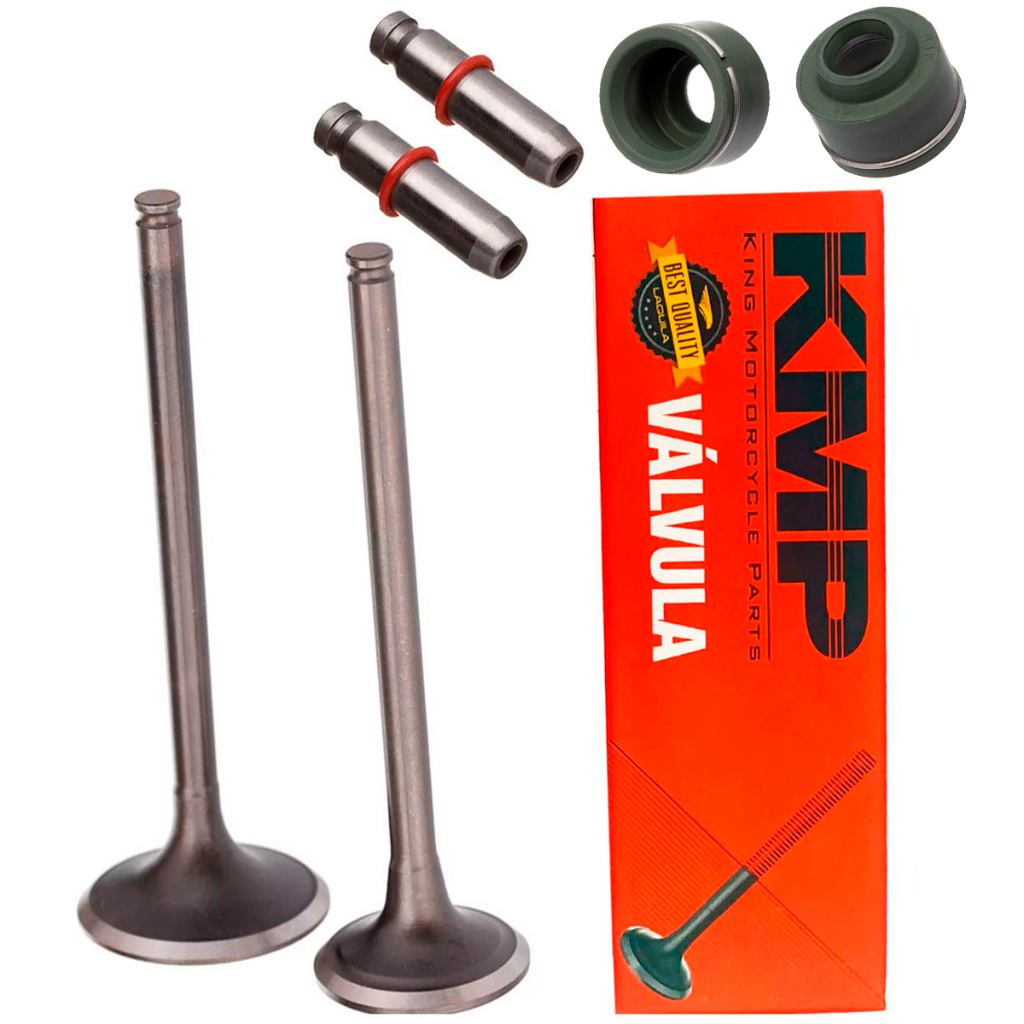 Válvulas Admissão Escape Guias Titan 125 Fan 2002 2003 2004 2005 2006 2007 2008 Kmp em Oferta na Shopee