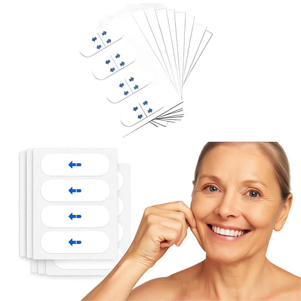 KIT 40 Adesivos Lifting Facial p Maquiagem Fita Invisível - Emagrece Rejuvenesce Estica Tira Ruga em Oferta na Shopee