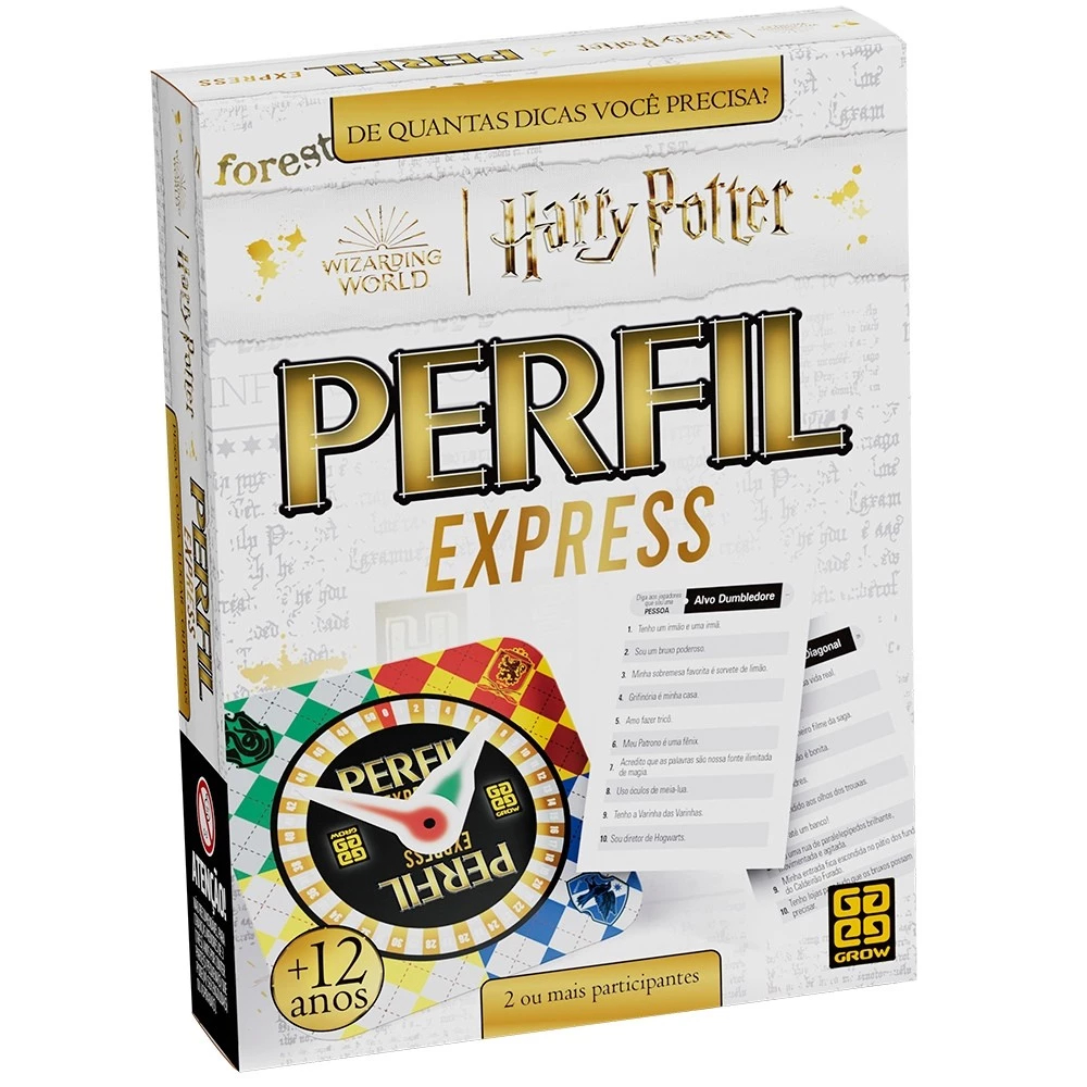 JOGO DE CARTAS PERFIL EXPRESS HARRY POTTER 100 CARTAS GROW DIDÁTICO FILME SAGA BRUXO MAGIA FANTASIA