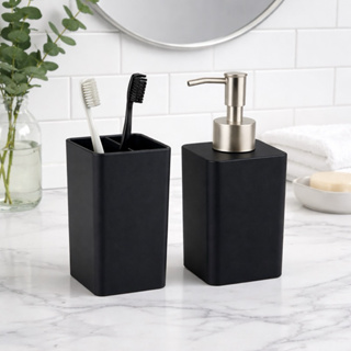 Kit Porta Sabonete Líquido e Porta Escova de Dente – Organizador de Banheiro Moderno em Oferta na Shopee