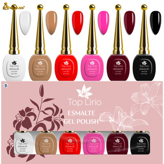 Kit 6 Esmalte Gel Led Uv Lirio Nail Gel Color Coat 18ml Uv/Led Cores Novas Vivas E Vibran…