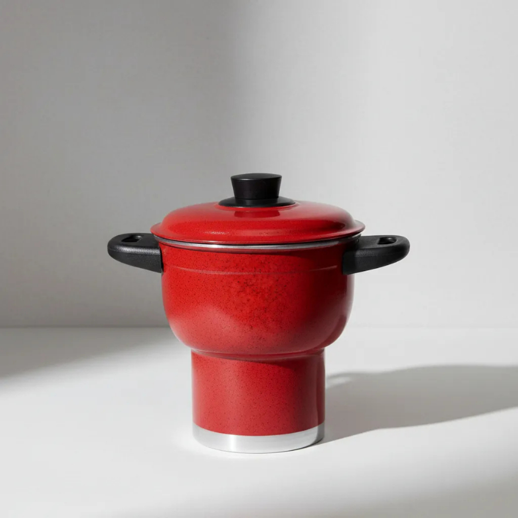 Panela Cuscuzeira de Alumínio Resistente com Alça Cuscuzeiro Nordestino N°14 Cuscuz Legumes á Vapor