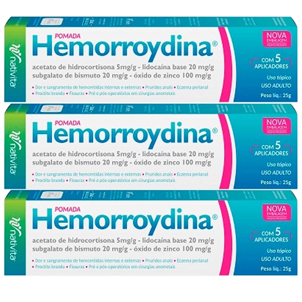 Kit 3x Hemorroidina Pomada Uso Tópico – 30g Cada | Uso Externo em Oferta na Shopee