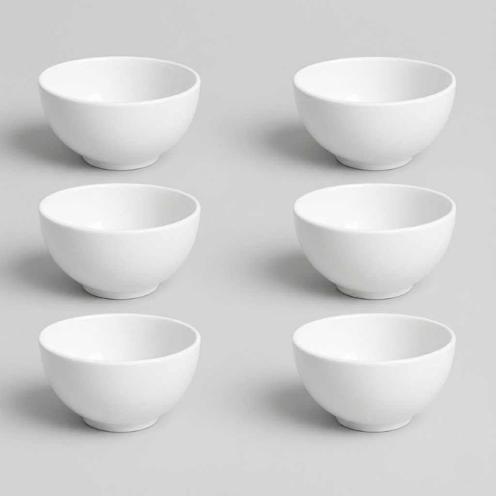 Kit de 6 Cumbucas Tigelas Porcelana Branca Para Sopas Caldos Sobremesas 440ml em Oferta na Shopee