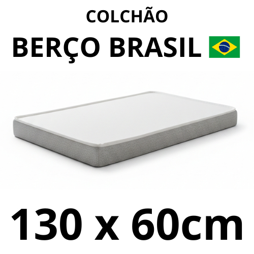 Colchão Berço 130x60cm Impermeável D18 – Antialérgico, Antiácaro e Super Confortável para Bebê