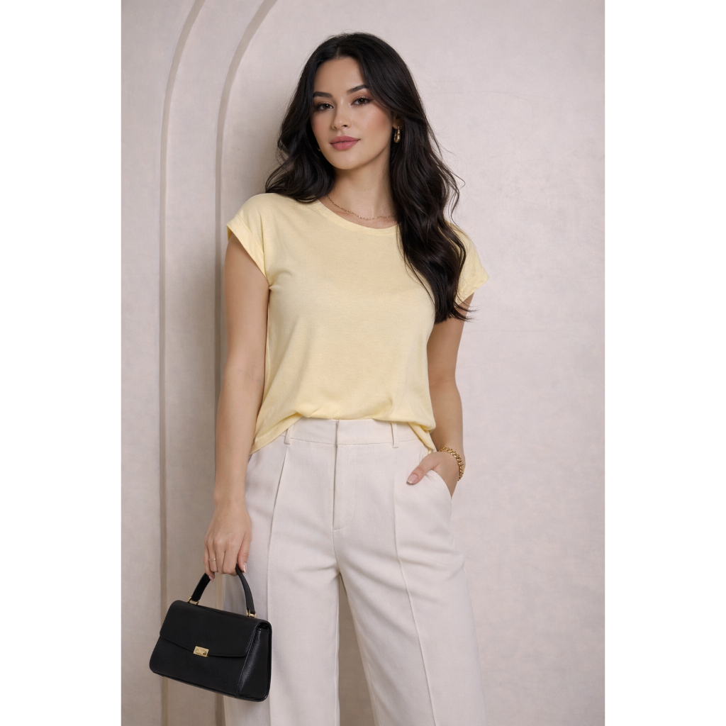 Blusa Feminina Casual Elegante em Viscolycra – Confortável, Moderna, Tendência 2025