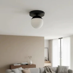 Painel Sobrepor de Teto Redondo Dama Com Globo Vidro 10cm Decoração Casa Sala Cozinha Corredor Quarto Escritorio