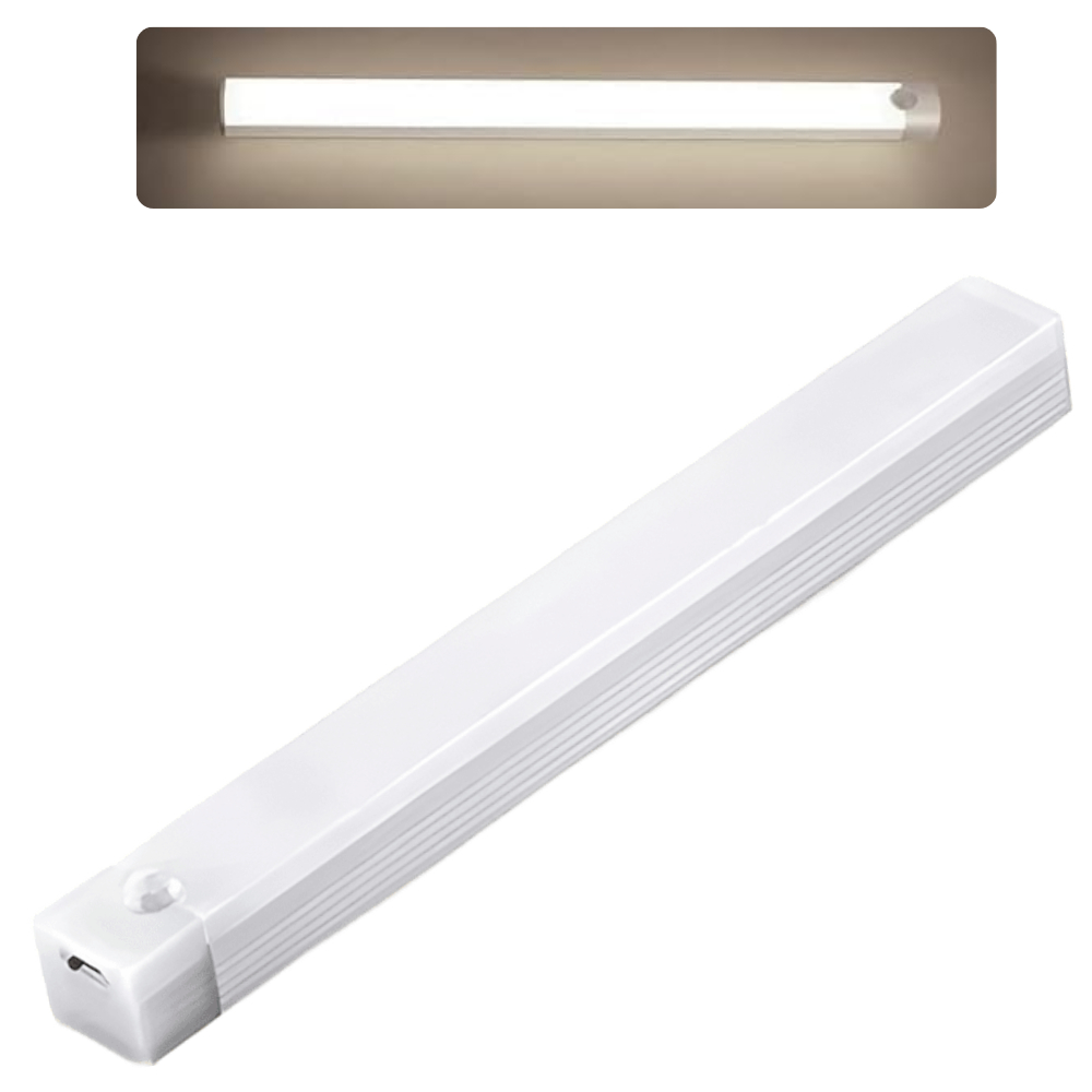 Luminária Barra Led Slim 50 cm Recarregável C/ Sensor De Movimento Com Fotocélula