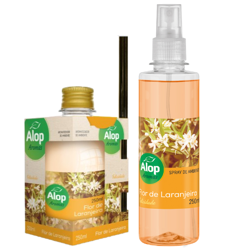 KIT FLOR DE LARANJEIRA Cheirinho Aconchegante: Spray de Ambiente 250ml  + Aromatizador para Banheiros 250ml em Oferta na Shopee