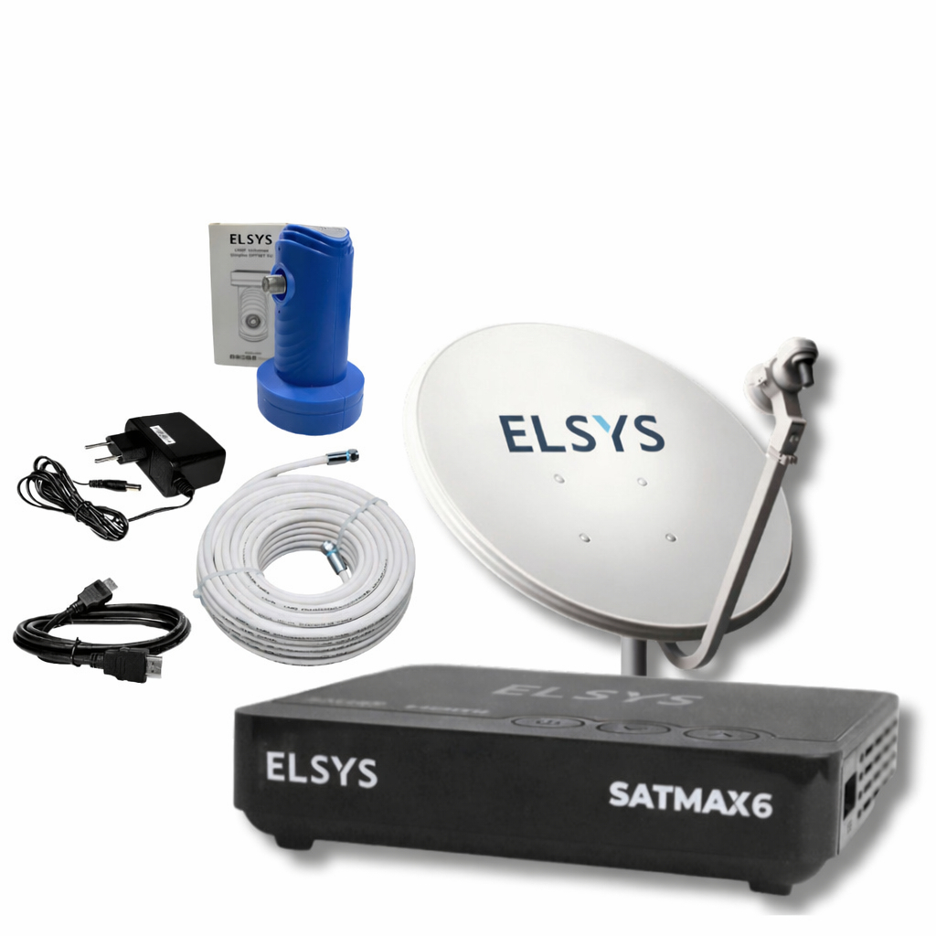 Kit Completo Nova Parabólica Receptor Digital Satmax 6 Antena 60cm Cabo 15m LNBF