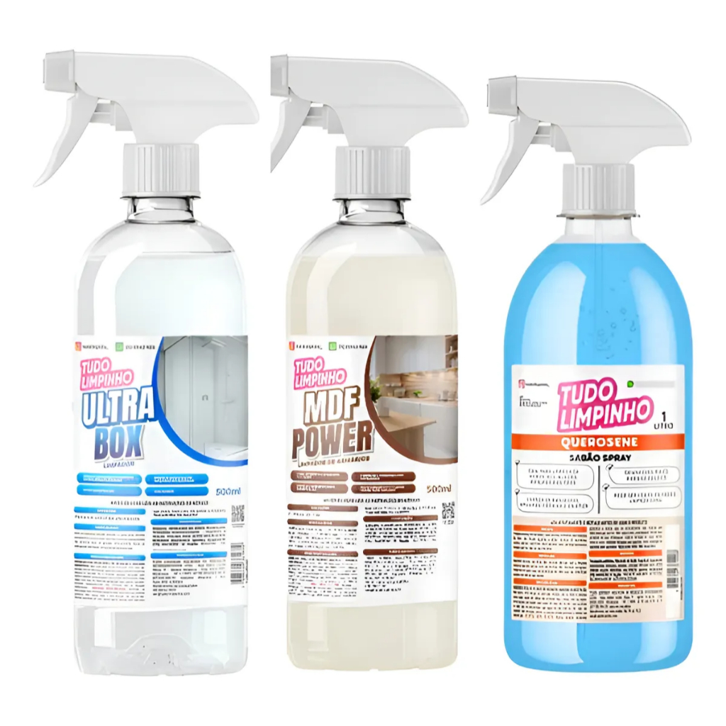 KIT TRIO SPRAY + MDF POWER + ULTRA BOX TUDO LIMPINHO