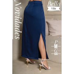 ✨ Saia longa de Alfaiataria Premium - Cintura Alta - Com Ziper Invisível Na Lateral - Elegância que Veste Bem ✨
