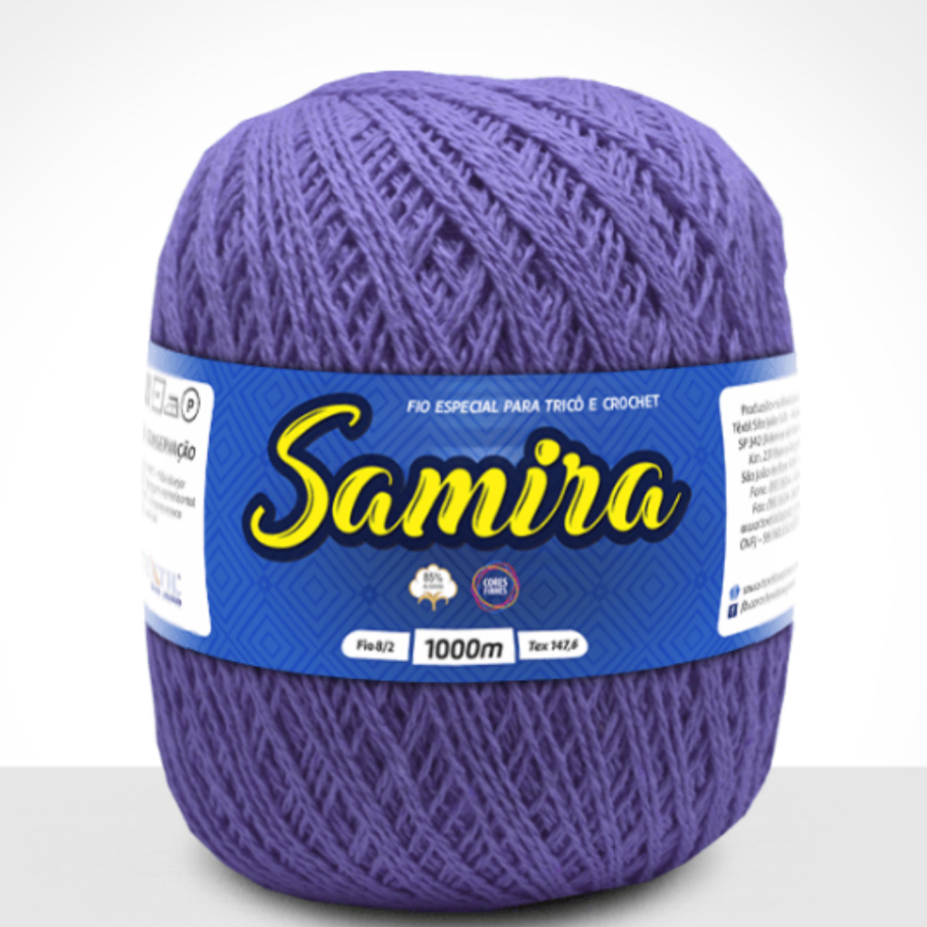 Linha de Crochê Samira 1000m Fio 8/2 Tex 147 Algodão 85% Novelo Individual em Oferta na Shopee