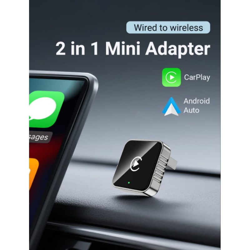 Adaptador Wireless CarPlay & Android Auto Sem Fio Wi-fi 5GHz Bluetooth 4.1 USB-C em Oferta na Shopee